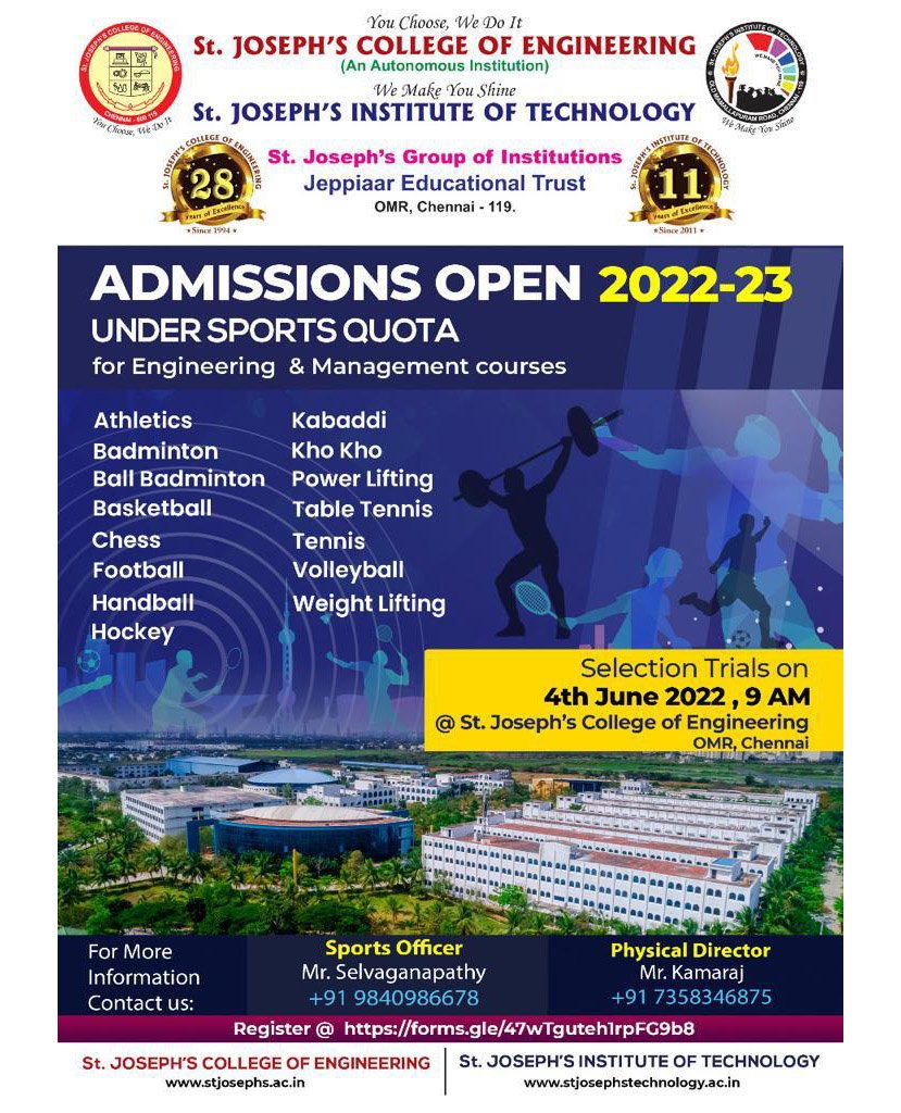 Admission - St.Joseph's Institute of Technology